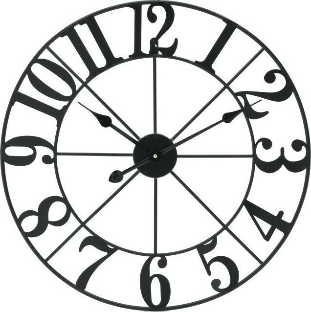 3204630028 SAT ZIDNI CRNI METALNI 60 CM