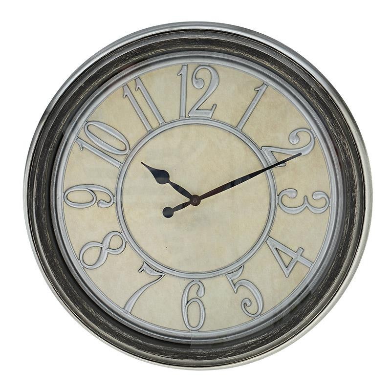 3208640092 SAT ZIDNI PLASTIČNI ANTIK CRNI 51cm