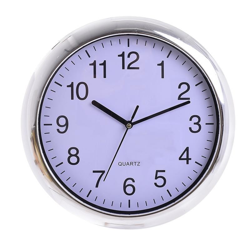 3205060008 SAT ZIDNI PLASTIČNI BELO SREBRNI 27*4cm