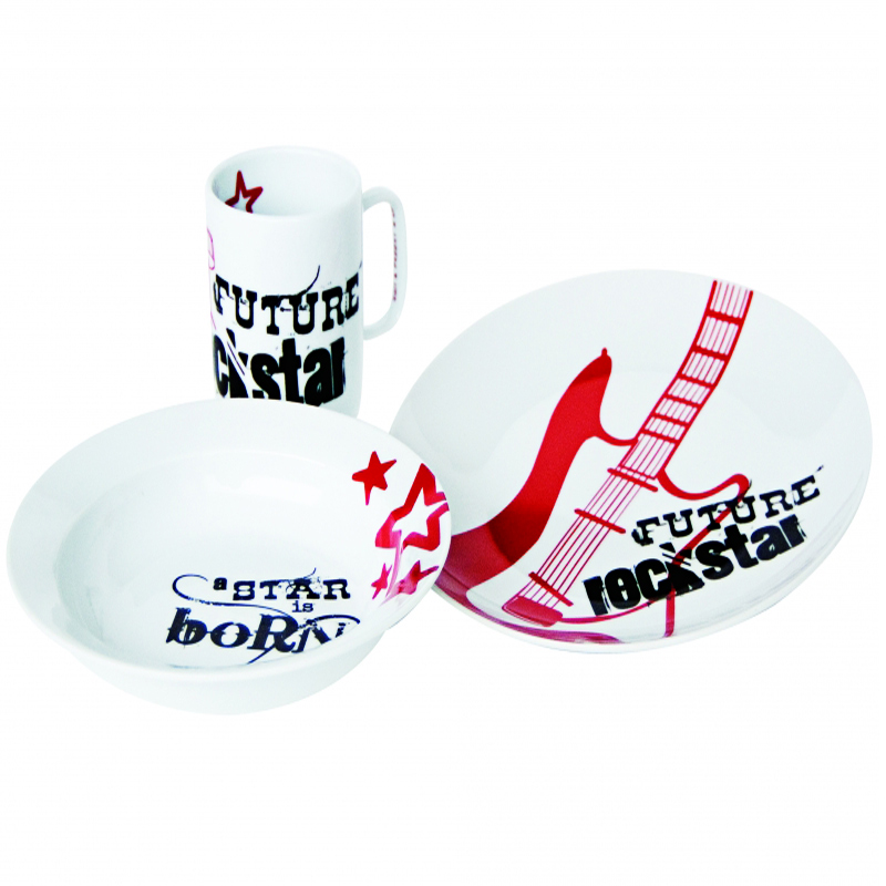 BAM32438 PORCELANSKI SET ZA DORUČAK PARTY KIDS ROCK STAR S&P