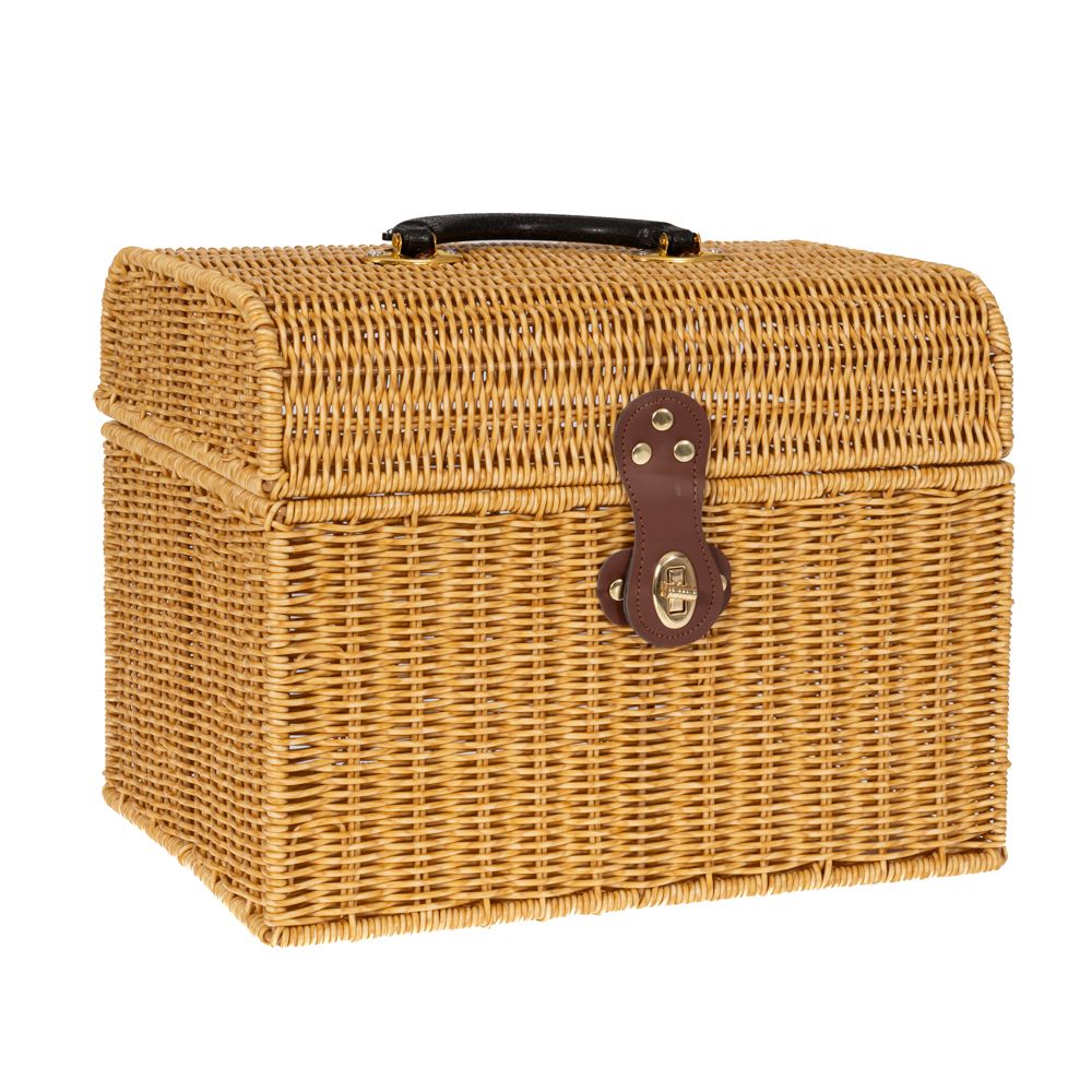 *85943 KORPA ZA PIKNIK OD RATANA BEŽ 35X26X26/33 CM