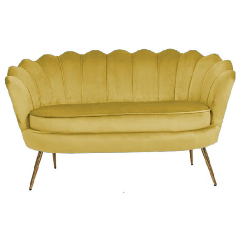 7500450015 SOFA DVOSED TAPACIRANI ŽUTI 132*75*82/48cm
