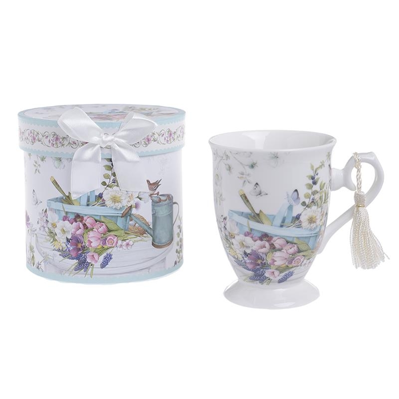 3609520074 ŠOLJA OD PORCELANA U POKLON KUTIJI CVETNI DEZEN 11*8*11cm