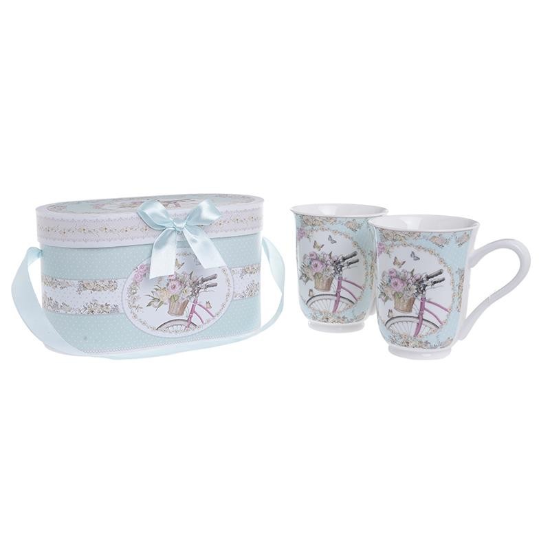 3609520076 ŠOLJA OD PORCELANA U POKLON KUTIJI CVETNI DEZEN S/2 12*8*10cm
