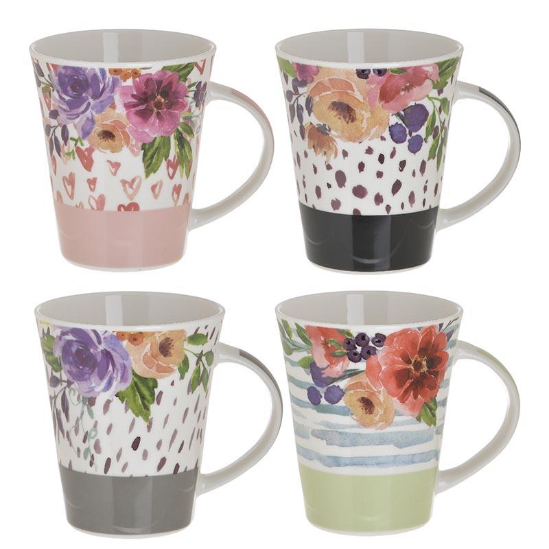 6601120004 ŠOLJE OD PORCELANA SET OD 4 KOMADA 12X9X11 CM