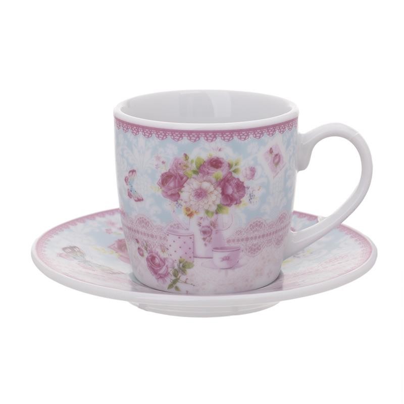 3609190080 ŠOLJE ZA KAFU OD PORCELANA CVETNI DEZEN 