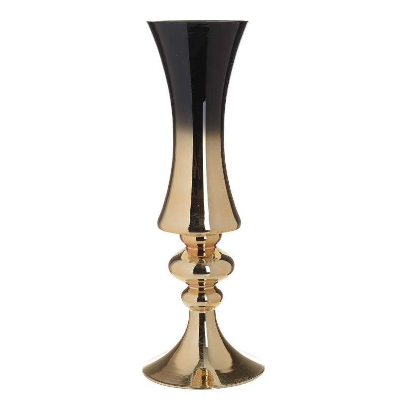 3707230030 STAKLENA VAZA ZLATNO-CRNA 16*16*44cm