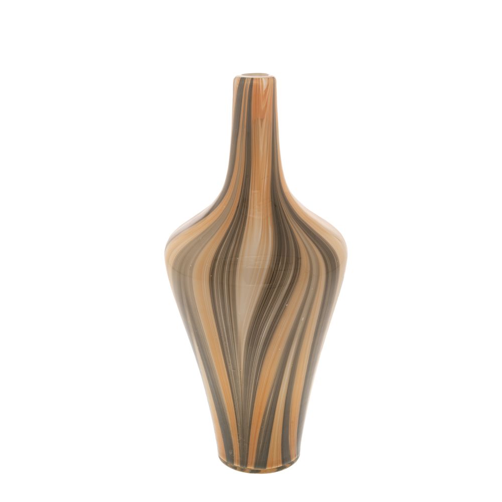 85017 STAKLENA VAZNA KREM BRAON 17X39 CM