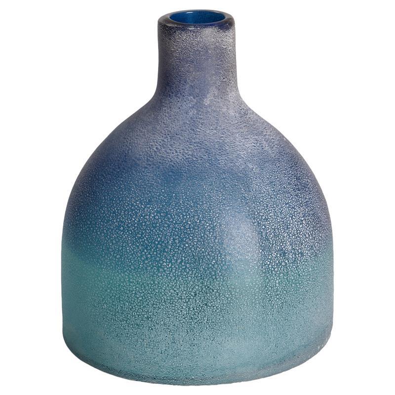 3703720019 STAKLENA VAZNA SVETLO PLAVA 18*21cm