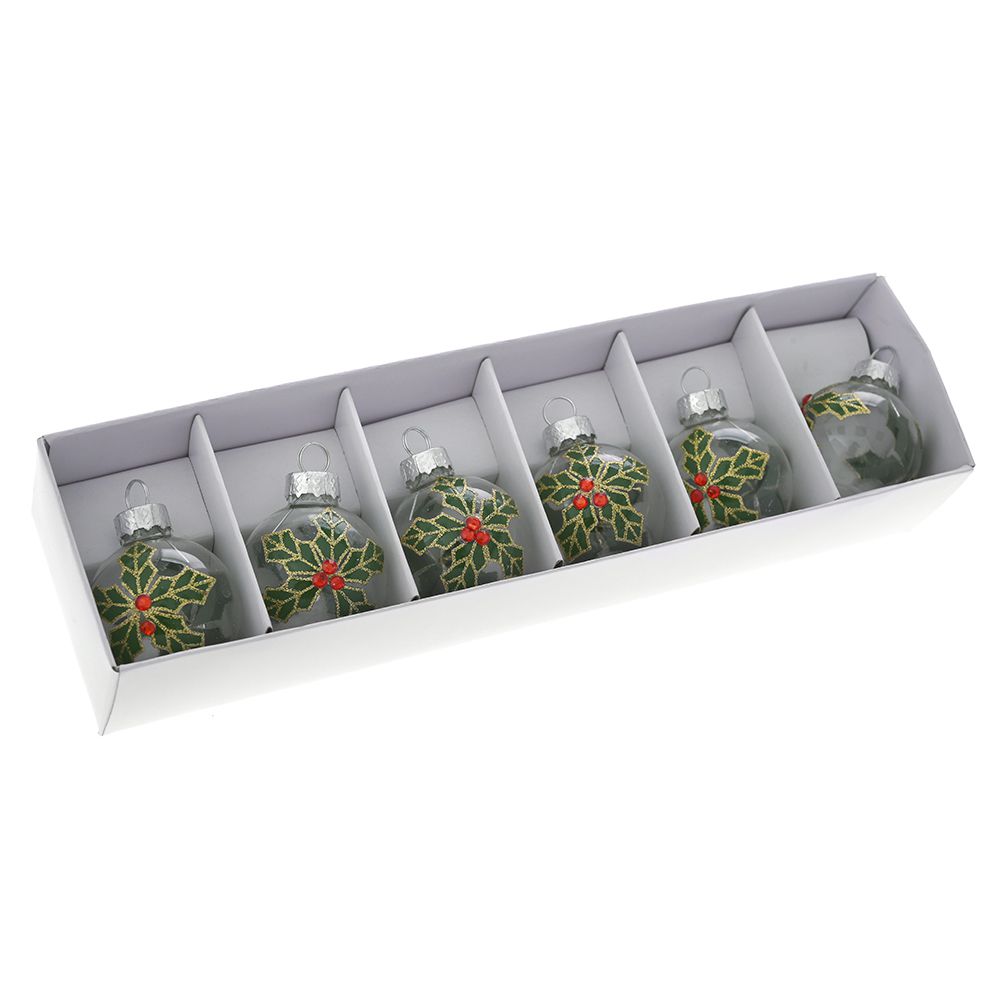 78783 STAKLENE MINI KUGLICE PROVIDNE SA IMELOM 4 CM SET/6