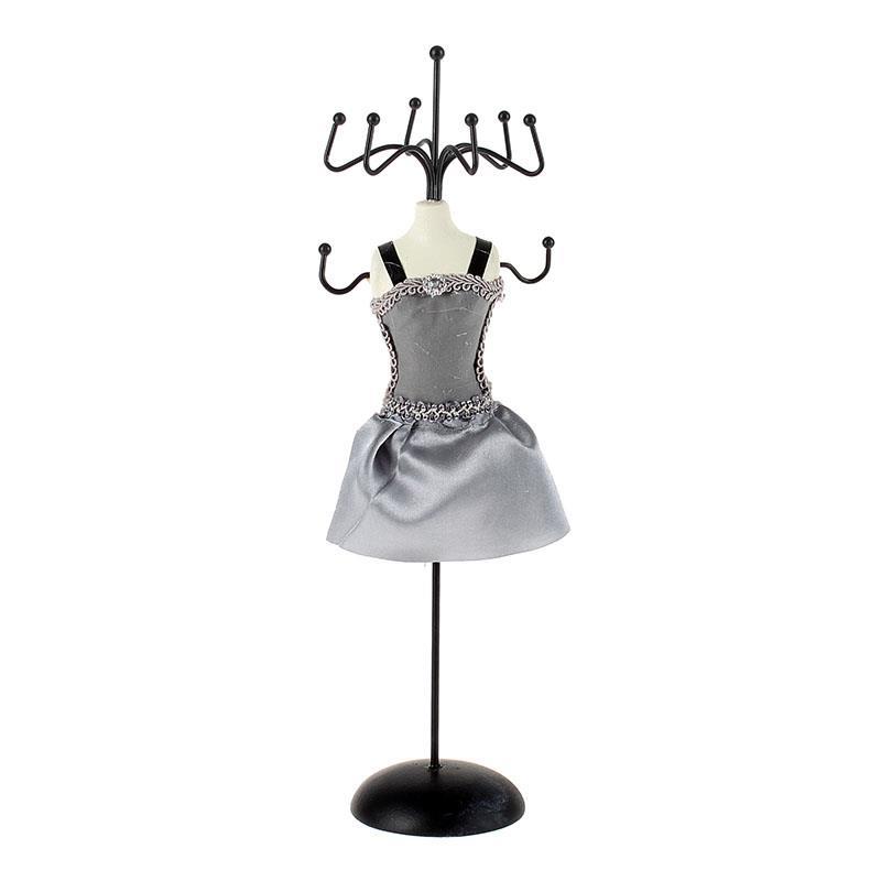 3702910003 STALAK ZA NAKIT OD POLIREZINA DEVOJKA U SIVOJ HALJINI 11*34cm