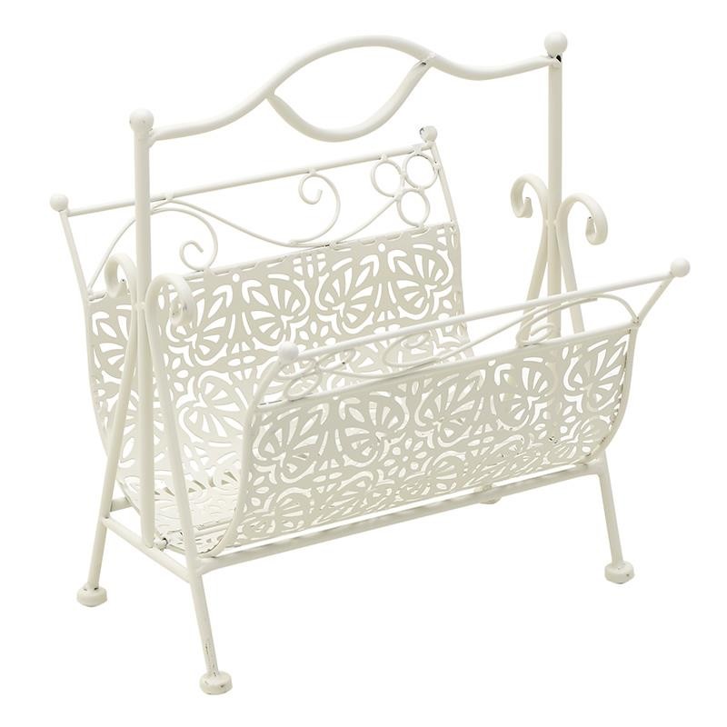 3702070144 STALAK ZA NOVINE METALNI BELI 36*35*42cm