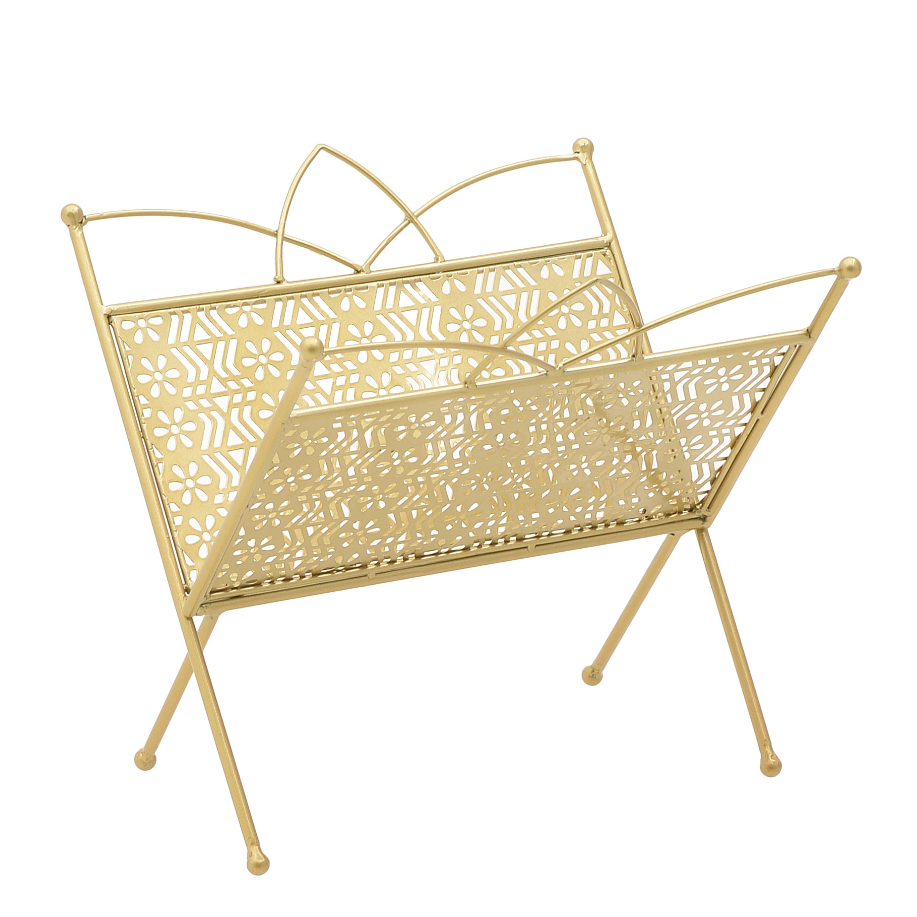 3709070192 STALAK ZA NOVINE METALNI ZLATNI 36X31X36 CM