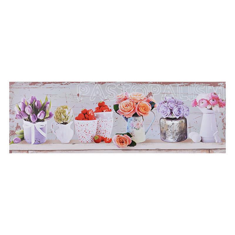 3906100133 STAMPANA SLIKA NA PLATNU CVETNI DEZEN 90*30cm