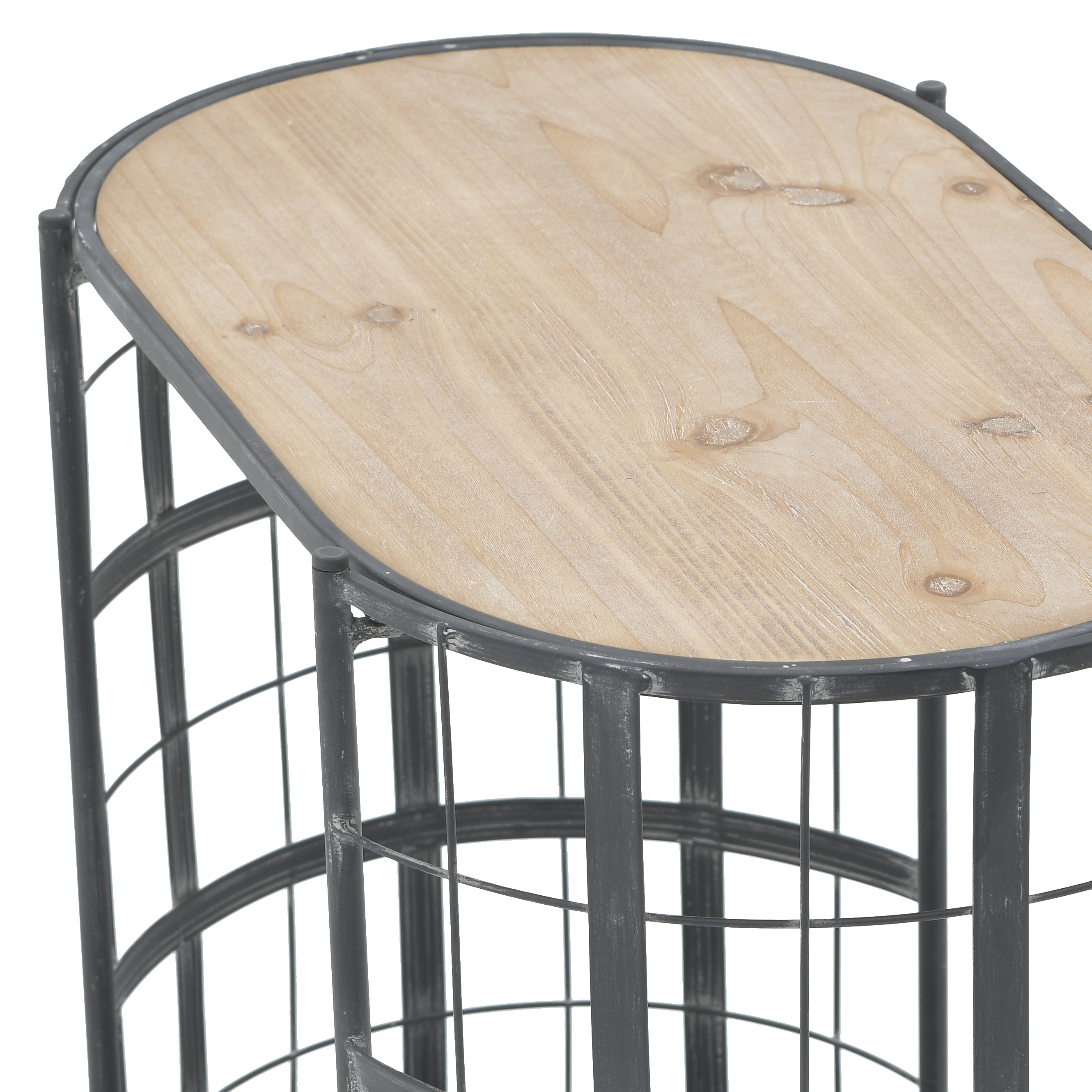 3508120113 STOCIC-BAR DRVO METAL NATURAL CRNI 63X39X60 CM