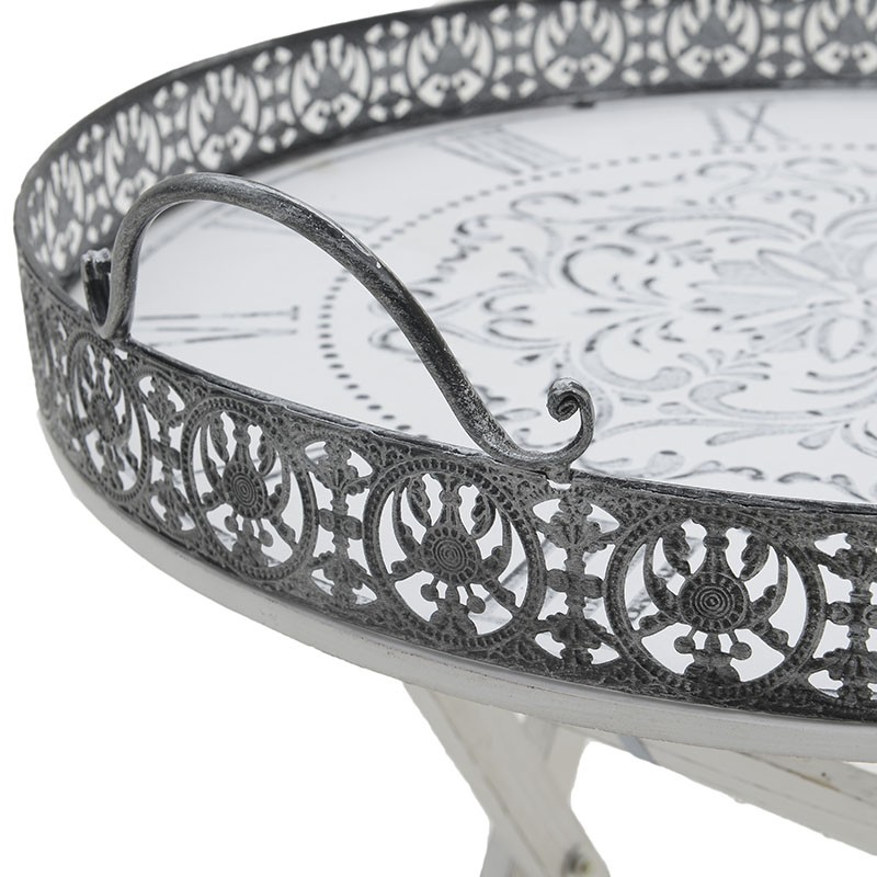 3509130007 STOČIĆ-POSLUŽAVNIK DRVO-METAL 52*57cm