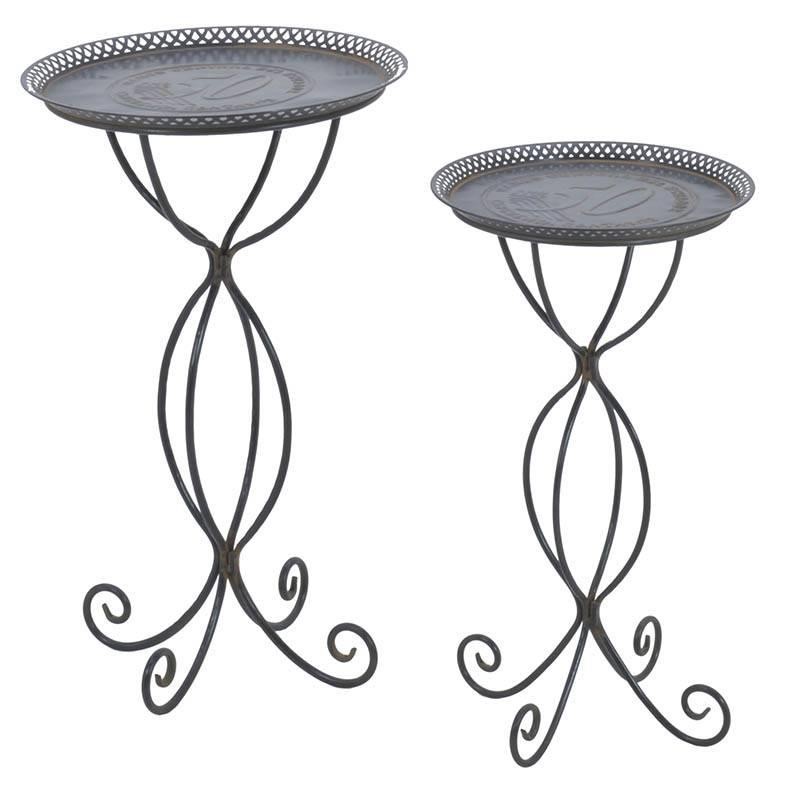 3504470018 STOČIĆ-POSLUŽAVNIK METALNI BRAON S/2 44*44*71cm
