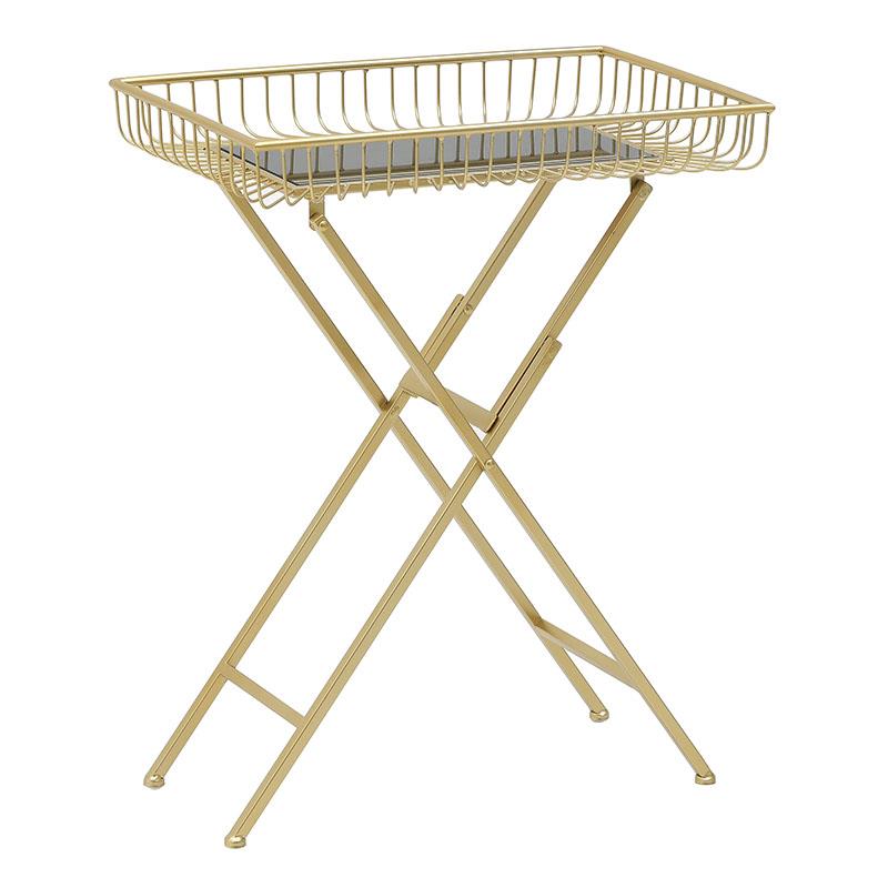 3506980015 STOCIC-POSLUZAVNIK METALNI CRNO ZLATNI SA STAKLOM 56X36X72 CM
