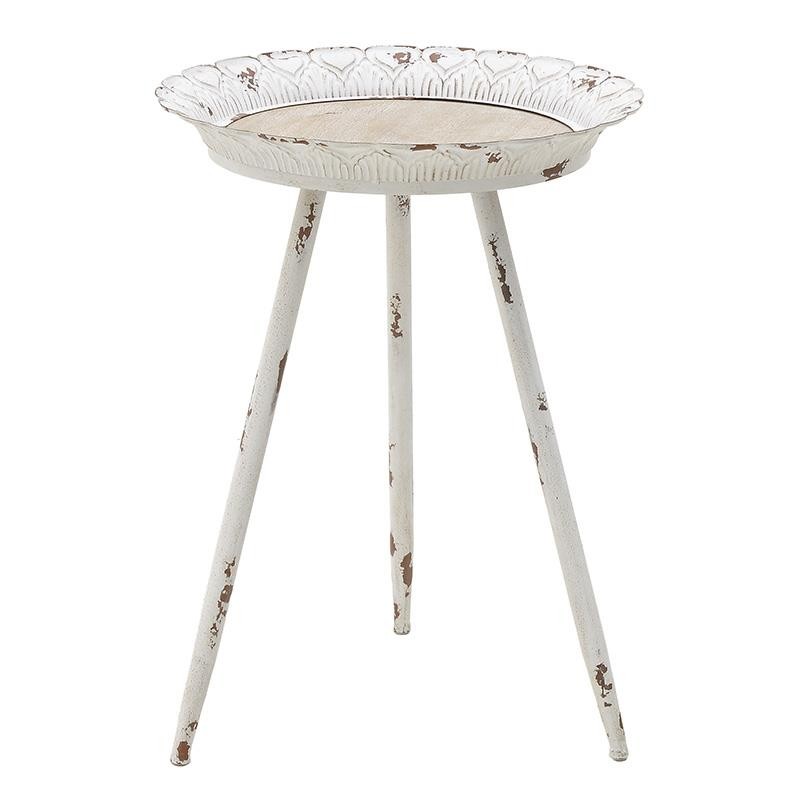 3502940069 STOČIĆ DRVO-METAL ANTIK BELI 52*70.5cm