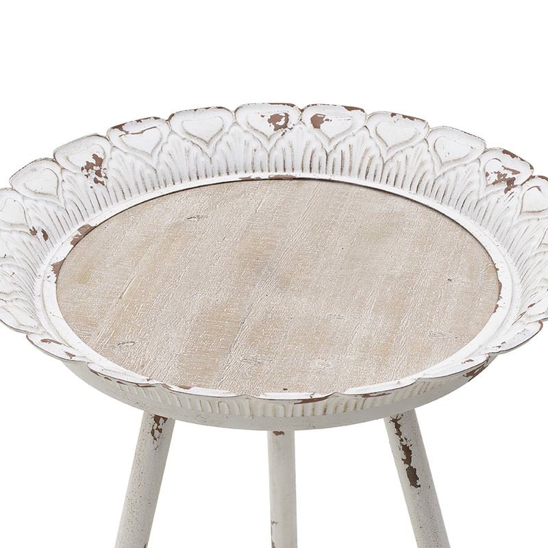 3502940069 STOČIĆ DRVO-METAL ANTIK BELI 52*70.5cm