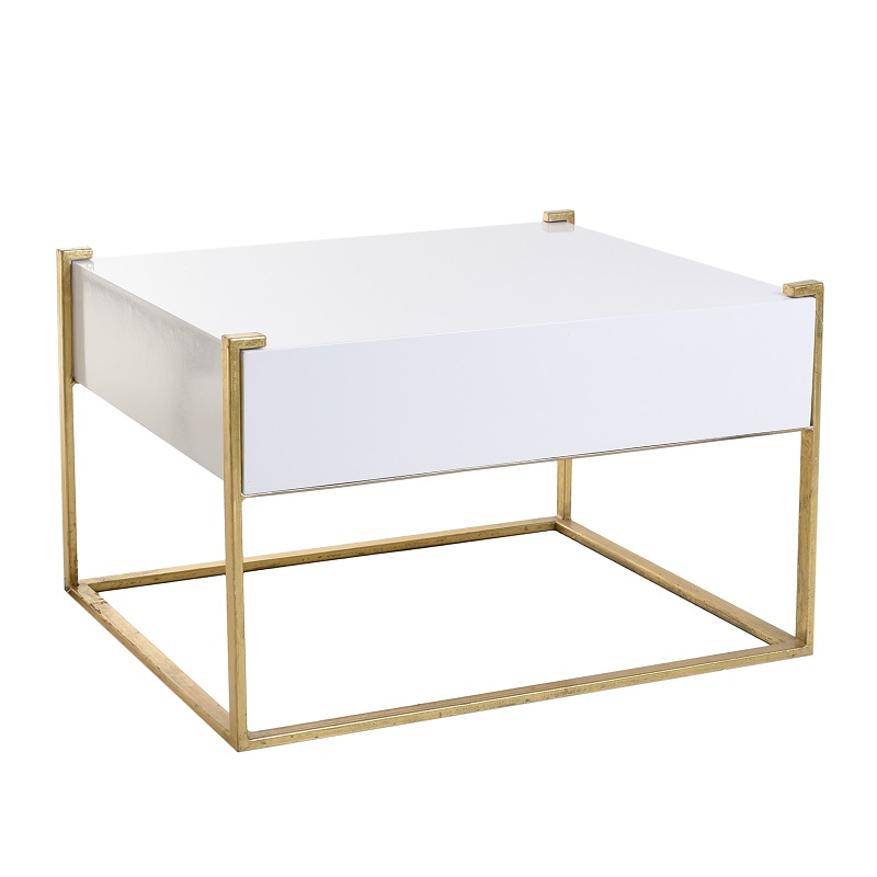 3509540045 STOČIĆ METALNI BELO-ZLATNI 71*61*42cm