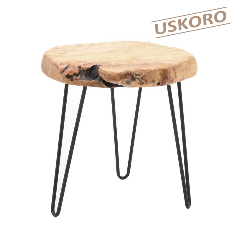 3501370011 STOČIĆ OD KEDROVOG DRVETA SA METALNIM NOGAMA 35*32*40 CM