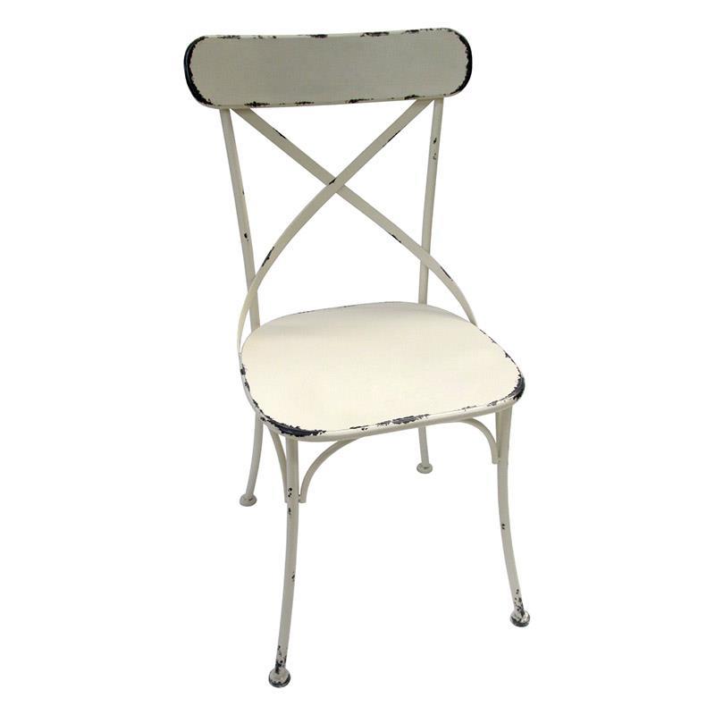 3502420023 METALNA STOLICA ANTIK BELA 45*46*88cm