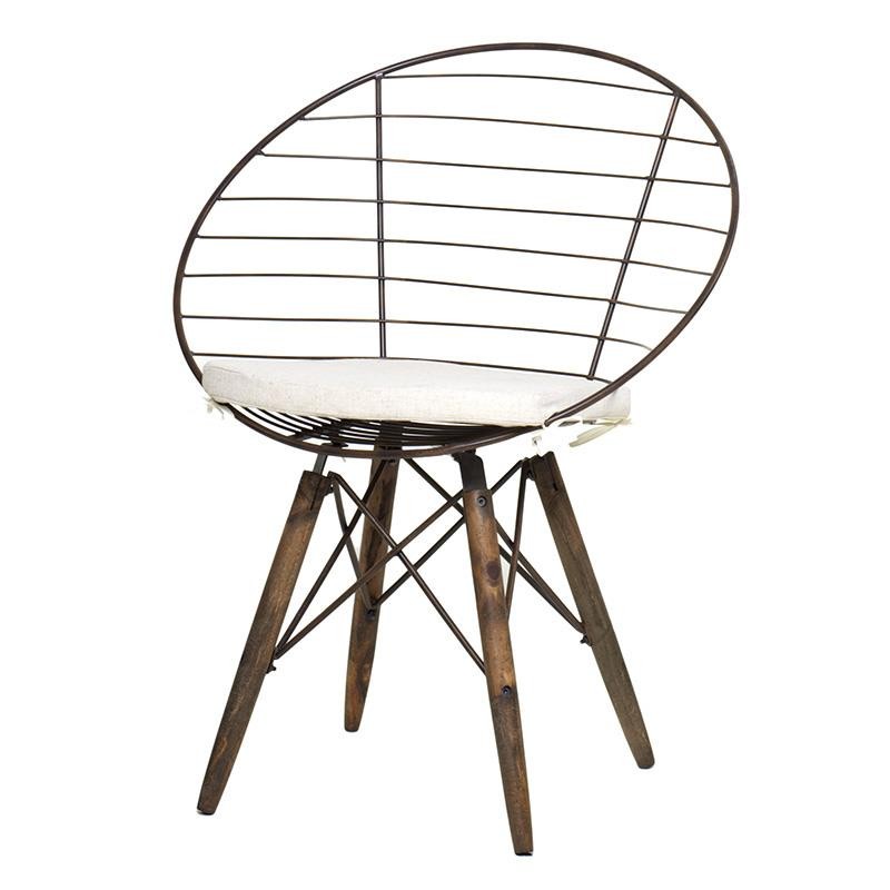 3507160020 STOLICA METALNA SA DRVENIM NOGAMA 70*69*86cm