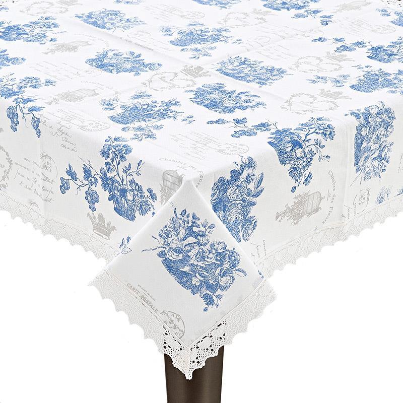 3404490010 STOLNJAK BELI SA PLAVIM CVETOVIMA 90*90cm