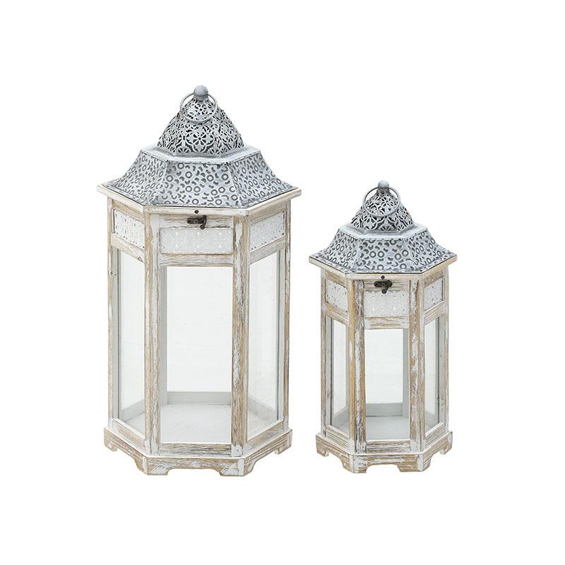 3709060064 SVECNJAK FENJER DRVO METAL BELO SIVI S/2 30X30X60 CM