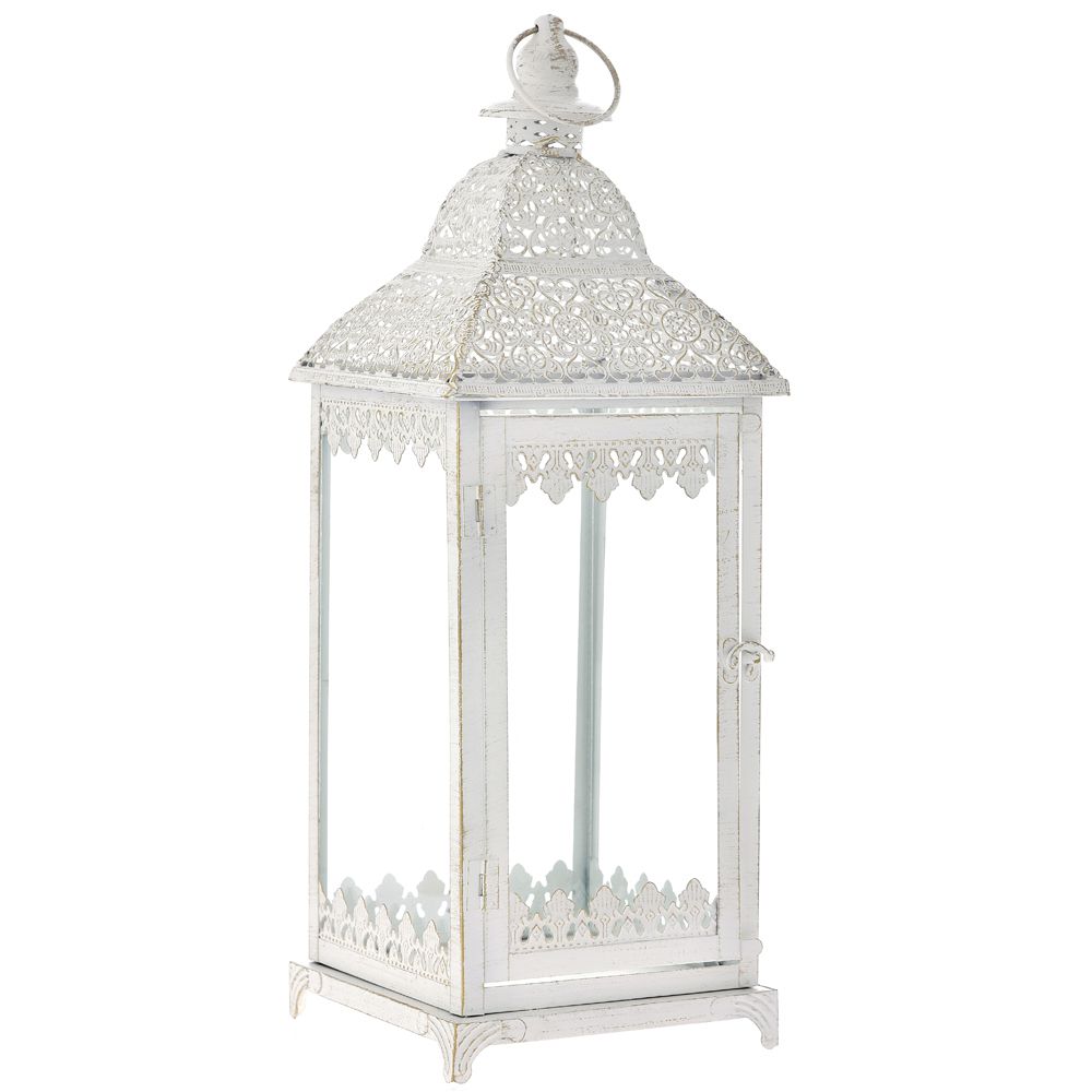 68412 SVEĆNJAK FENJER METALNI ANTIK BELI 20X2055 CM