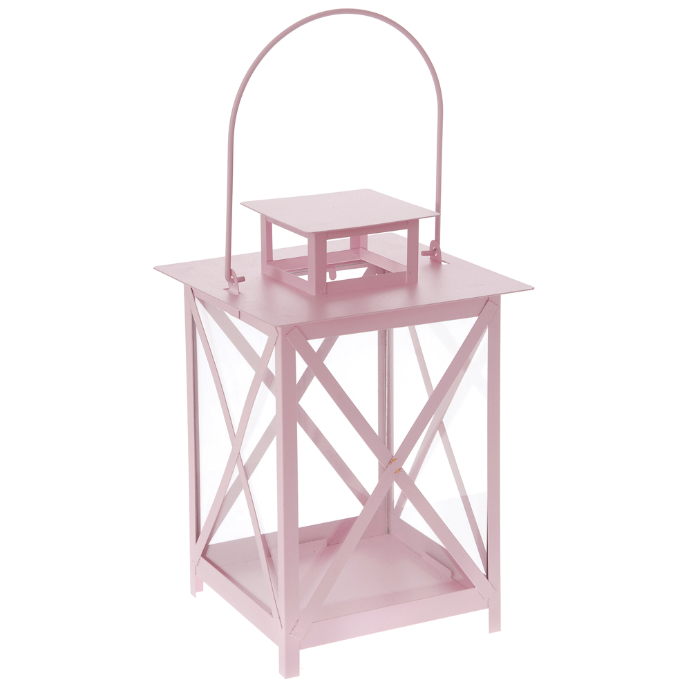61441 SVEĆNJAK FENJER ROZE METALNI 17*17*25CM