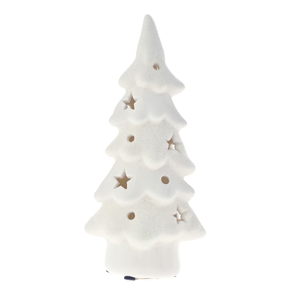 SVETLEĆA JELKA BELA OD POLIREZINA 8*6*14 CM