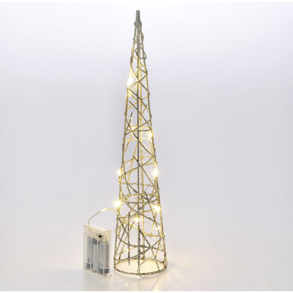 71753 SVETLEĆA PIRAMIDA ŠAMPANJ 12*40cm