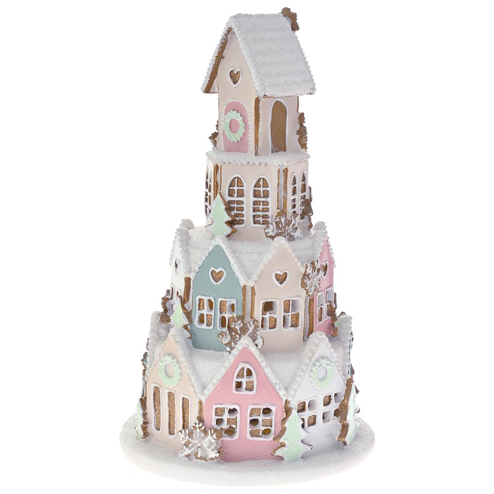SVETLEĆE KUĆE  SWEET CANDY OD POLIREZINA 14X14X22 CM