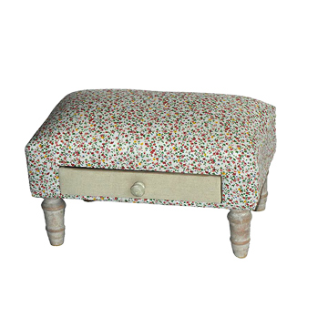 3507210078 TABURE-STOLICA TAPACIRANA PLATNOM CVETNI DEZEN 41*28*29cm