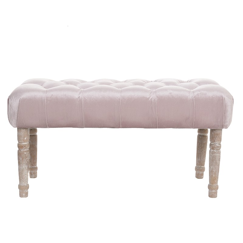 3507210094 TABURE DRVENI TAPACIRANI U ROZE BOJI 80x40x40cm