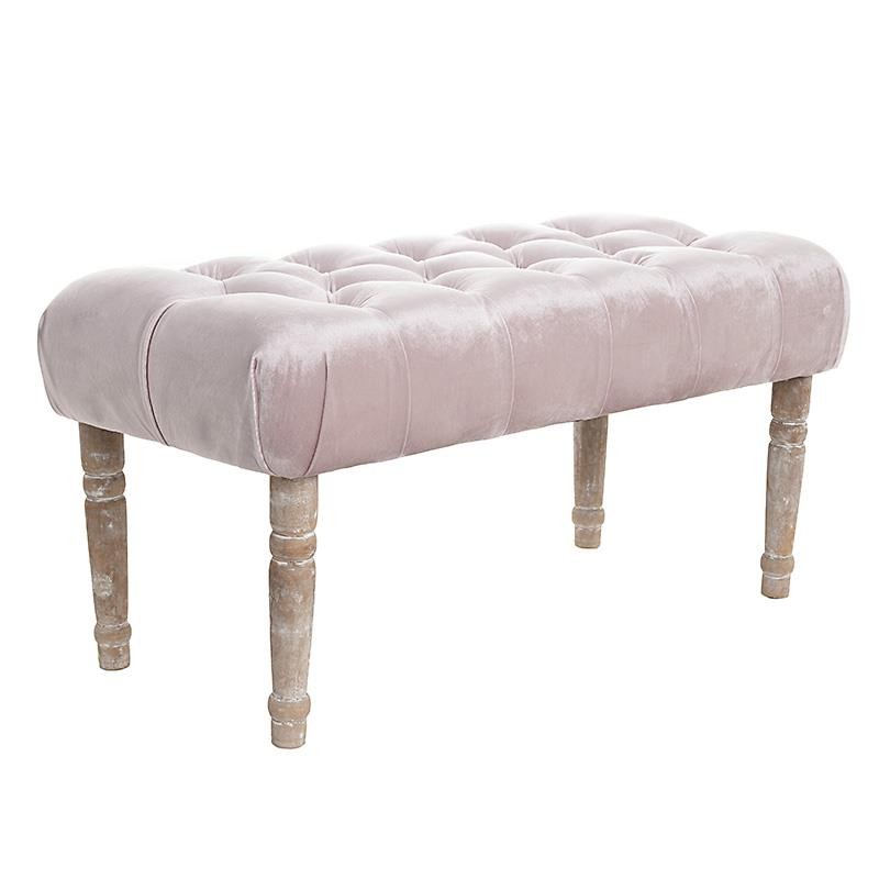 3507210094 TABURE DRVENI TAPACIRANI U ROZE BOJI 80x40x40cm