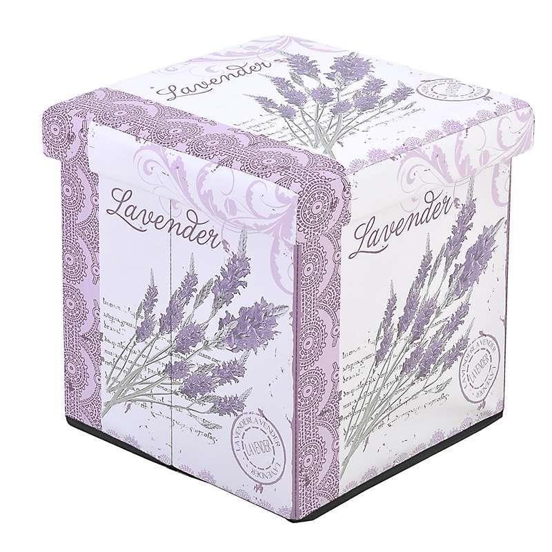 3503660029 TABURE KUTIJA OD VEŠTAČKE KOŽE DEZEN LAVANDA 36*36*36cm