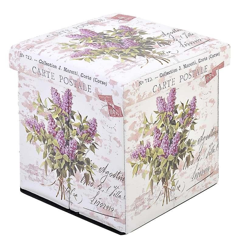 3503660036 TABURE KUTIJA OD VEŠTAČKE KOŽE DEZEN LAVANDA 36*36*36cm