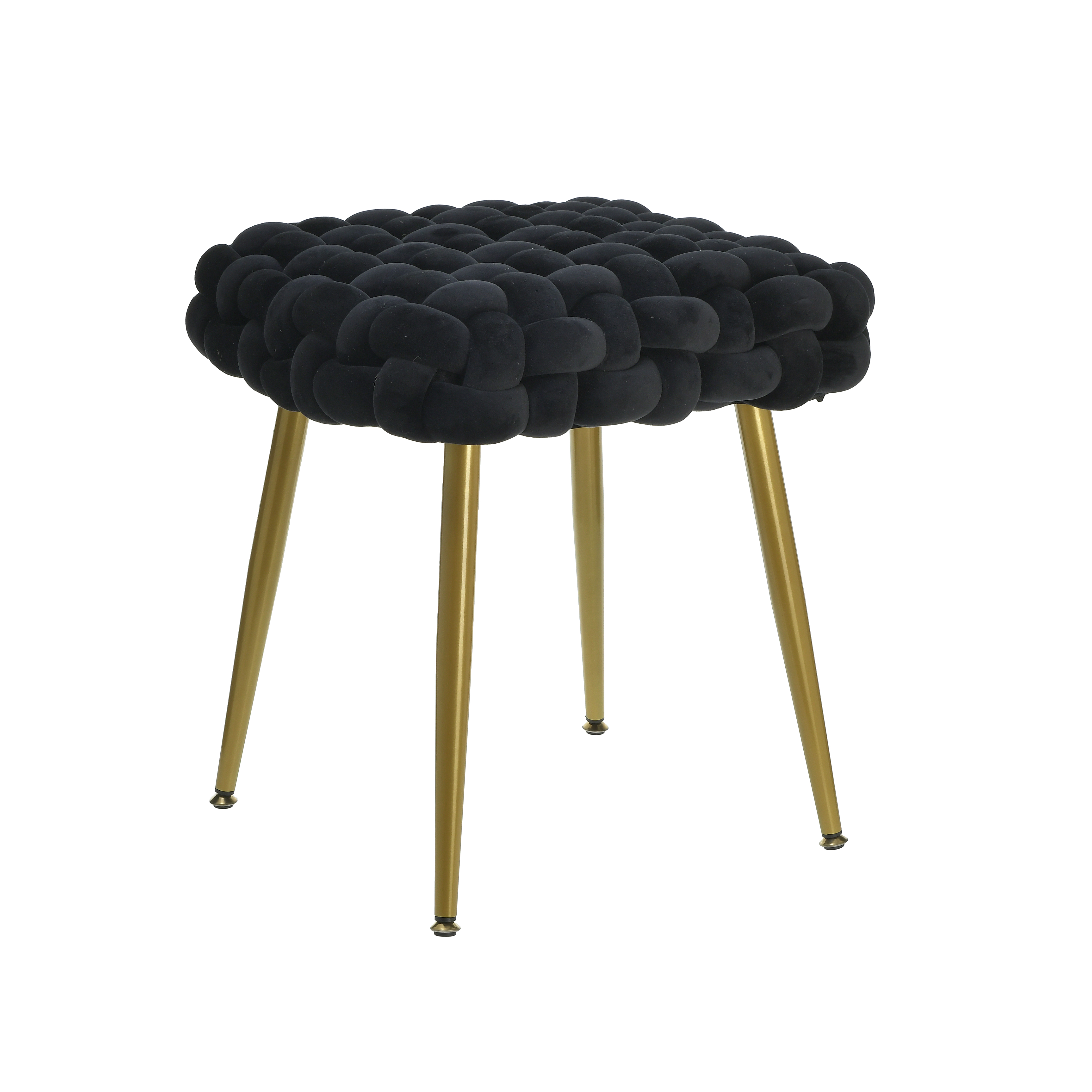 3505200002 TABURE METALNI TAPACIRAN CRNIM PLIŠEM 45X45X48 CM