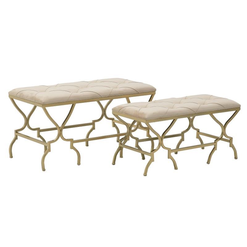 3506570042 TABURE STOLICA METALNI TAPACIRAN PLIŠEM S/2 80X35X38 CM