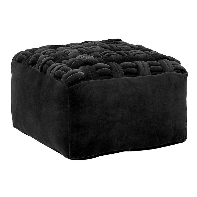 3507950003 TABURE TAPACIRAN CRNIM PLIŠEM 60*60*45cm