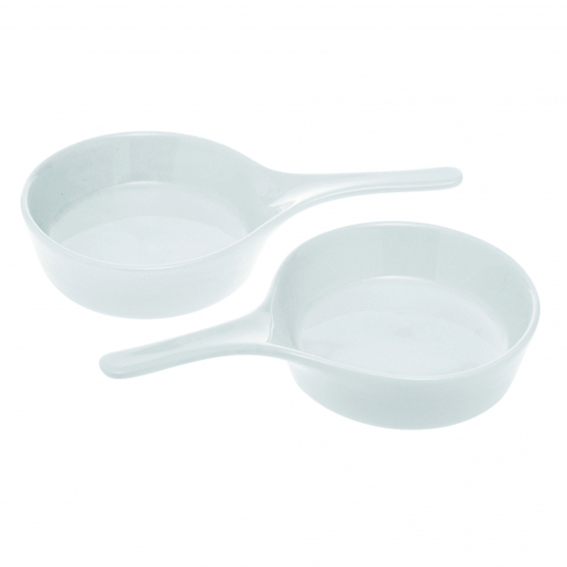 BAM08646 PORCELANSKI SERVER BELI SA RUČKOM S/2 11*4cm S&P