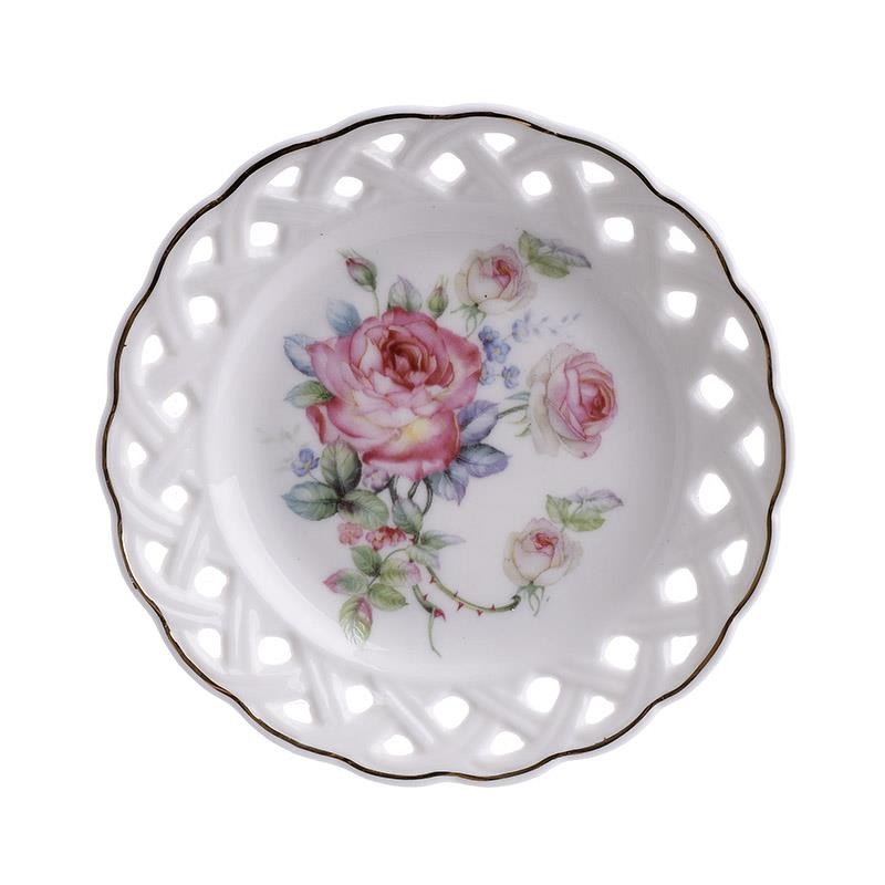 3608020008 TANJIR OD PORCELANA BELI SA RUŽAMA 30*18*1 CM