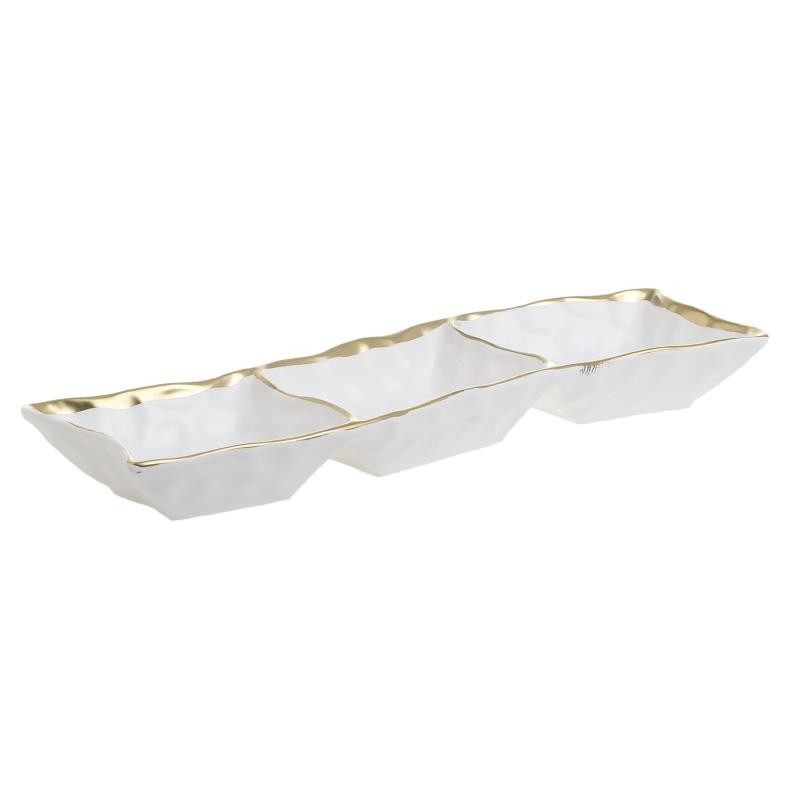 3601810004 TANJIR OD PORCELANA BELI SA ZLATNOM IVICOM 19.5*19.5cm