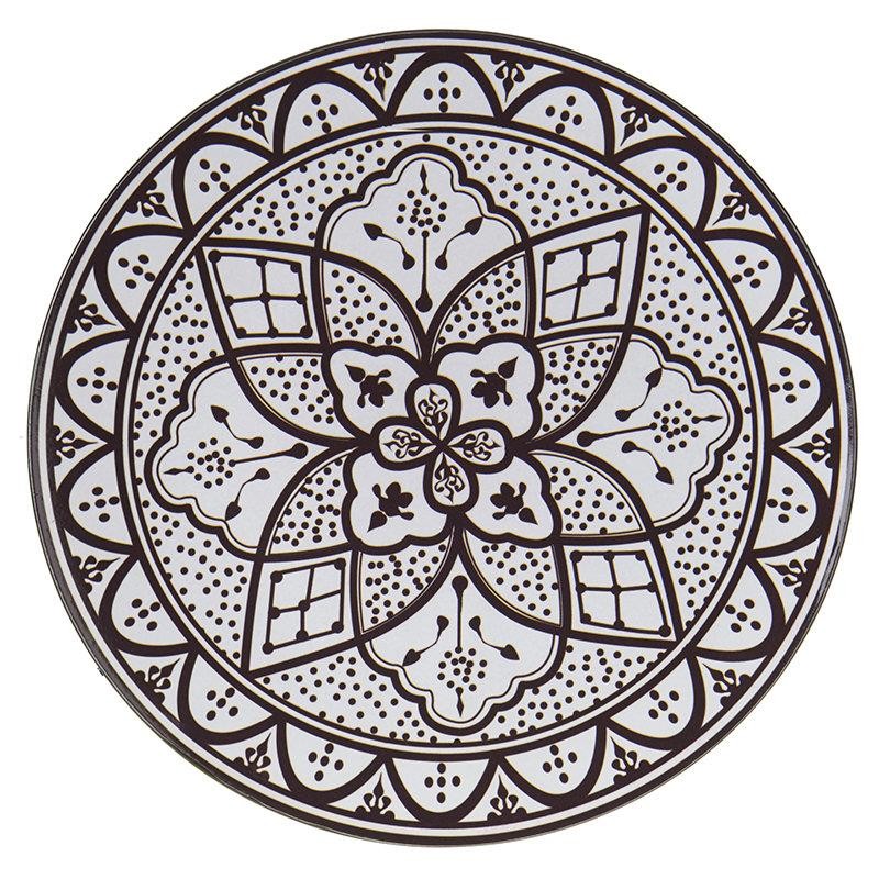3704360033 TANJIR PLASTIČNI CRNO-BELI DEZEN 33cm