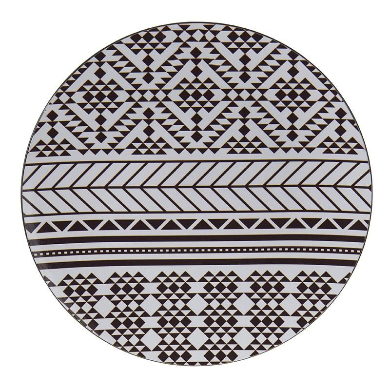 3704360034 TANJIR PLASTIČNI CRNO-BELI DEZEN 33cm