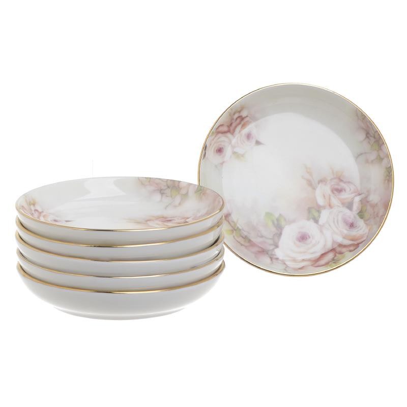 3609570025 TANJIRI DESERTNI OD PORCELANA BELI SA RUŽAMA S/6 10X2 CM