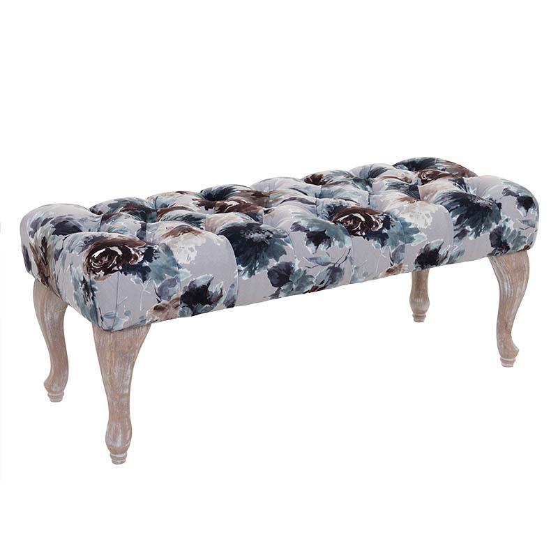 3507210074 TAPACIRANI KANABE-STOLICA BELI SA PLAVIM CVETOVIM 99*38*40cm